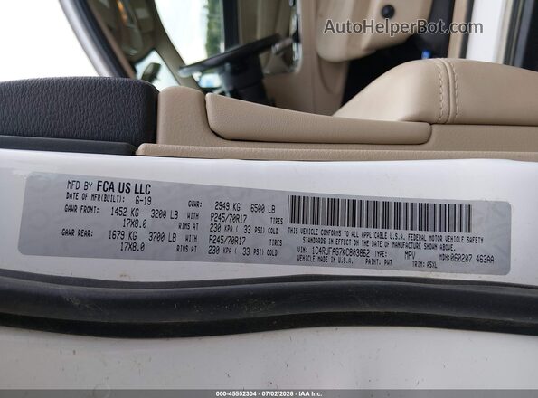 1C4RJFAG7KC803862 2019 JEEP GRAND CHEROKEE White Вид підкапотного простору