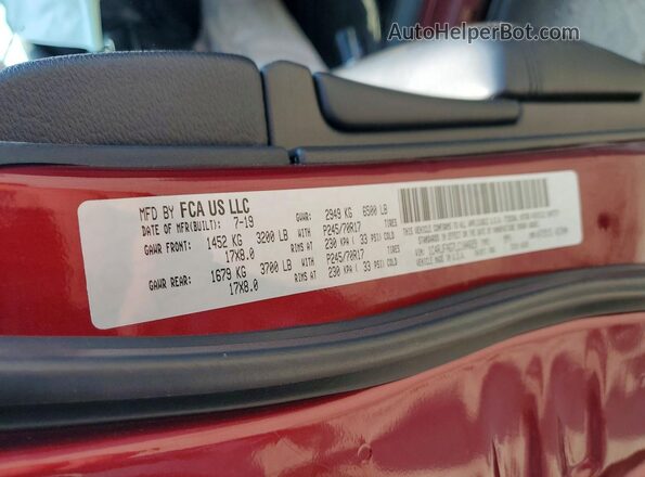 1C4RJFAG7LC104829 2020 JEEP GRAND Red Widok naklejki z numerem VIN