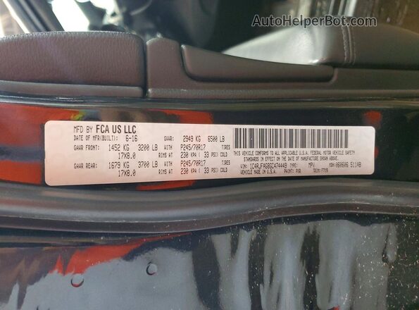 1C4RJFAG8GC474449 2016 JEEP GRAND Black VIN sticker view