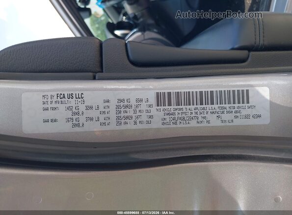 1C4RJFAG8LC224770 2020 JEEP GRAND CHEROKEE Silver Շարժիչի բաժամունքի տեսք