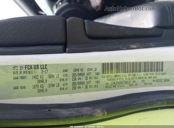 1C4RJFAG9HC768315 2017 JEEP GRAND CHEROKEE  Вид подкапотного пространства