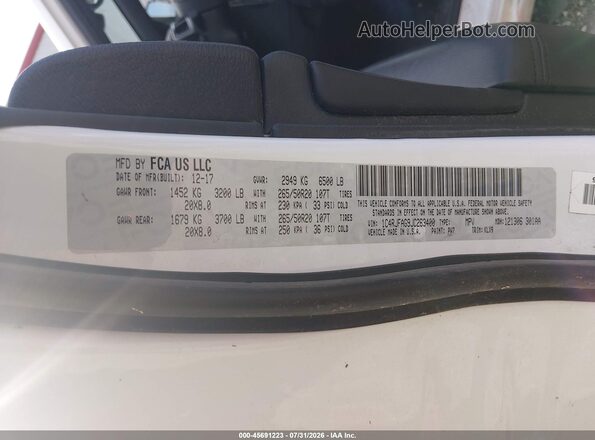 1C4RJFAG9JC263400 2018 JEEP GRAND CHEROKEE White Շարժիչի բաժամունքի տեսք