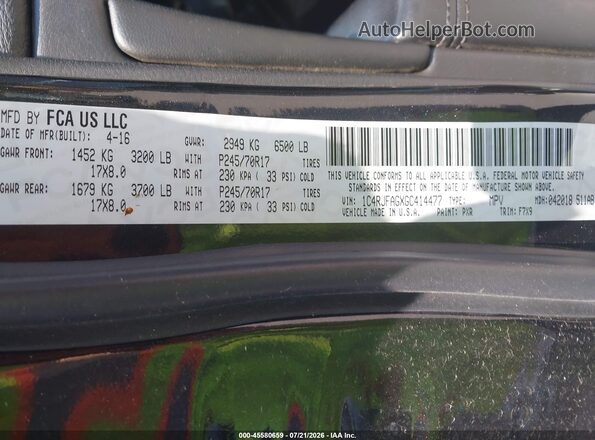 1C4RJFAGXGC414477 2016 JEEP GRAND CHEROKEE Black Vista del compartimento del motor