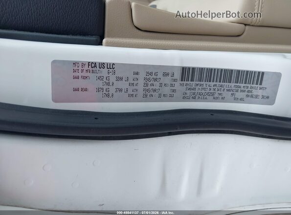 1C4RJFAGXJC452587 2018 JEEP GRAND CHEROKEE White Вид підкапотного простору