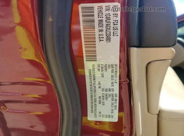 1C4RJFAGXLC334901 2020 JEEP GRAND Red VIN կոդի պիտակի տեսք