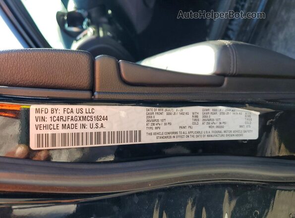 1C4RJFAGXMC516244 2021 JEEP GRAND Black Widok komory silnika