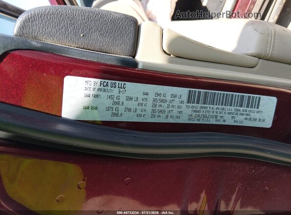 1C4RJFBG0JC143788 2018 JEEP GRAND CHEROKEE Maroon Вид підкапотного простору