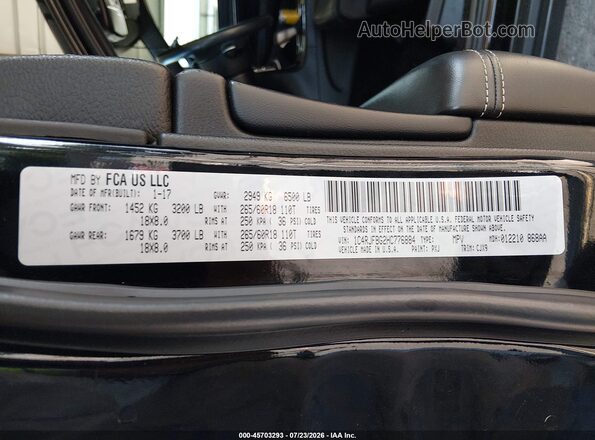 1C4RJFBG2HC776884 2017 JEEP GRAND CHEROKEE Black Vista del compartimento del motor