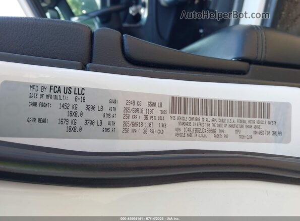 1C4RJFBG2JC450086 2018 JEEP GRAND CHEROKEE Белый Вид подкапотного пространства
