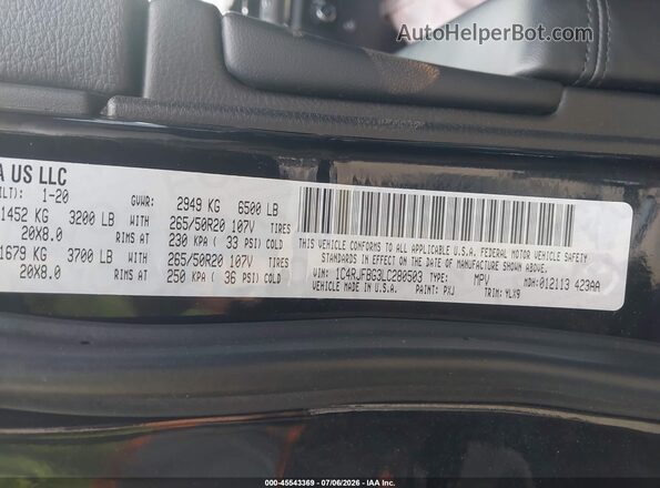 1C4RJFBG3LC280503 2020 JEEP GRAND CHEROKEE Black ძრავის განყოფილების ხედი