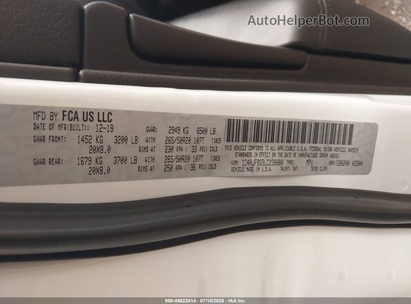 1C4RJFBG5LC239080 2020 JEEP GRAND CHEROKEE White Widok komory silnika