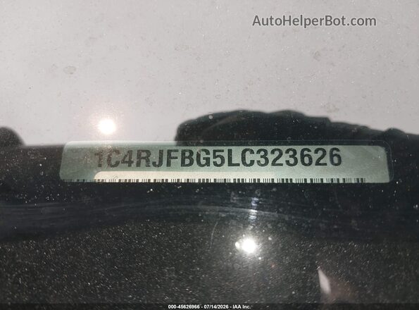 1C4RJFBG5LC323626 2020 JEEP GRAND CHEROKEE Черный 