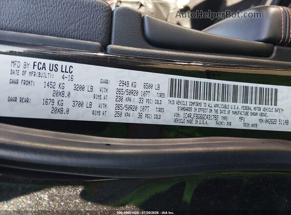 1C4RJFBG6GC431792 2016 JEEP GRAND CHEROKEE Black Widok komory silnika