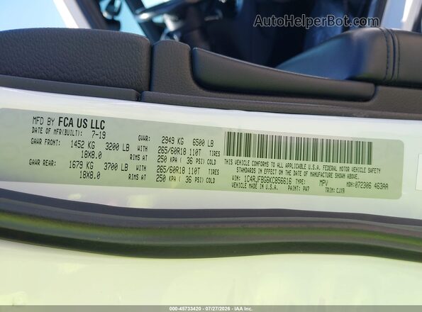 1C4RJFBG6KC856616 2019 JEEP GRAND CHEROKEE White Вид підкапотного простору
