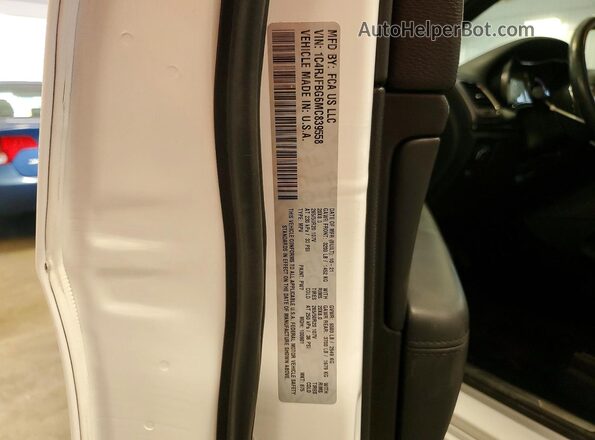 1C4RJFBG6MC839558 2021 JEEP GRAND White VIN sticker view