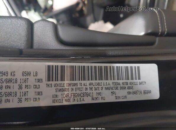 1C4RJFBGXHC876411 2017 JEEP GRAND CHEROKEE Black Вид підкапотного простору