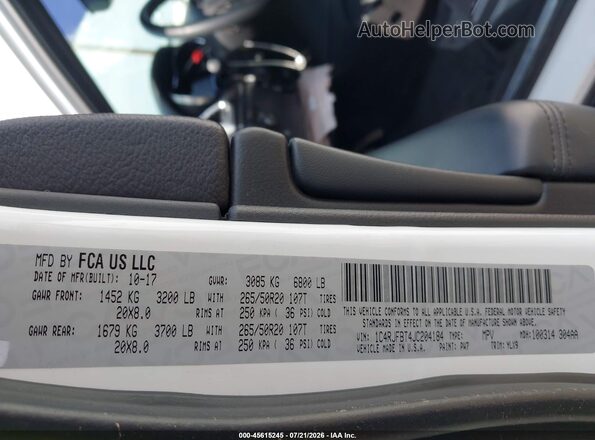 1C4RJFBT4JC204184 2018 JEEP GRAND CHEROKEE White Շարժիչի բաժամունքի տեսք