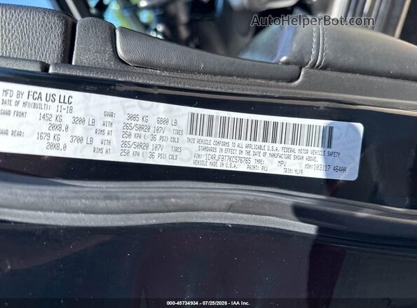 1C4RJFBT7KC576765 2019 JEEP GRAND CHEROKEE Black Engine compartment view