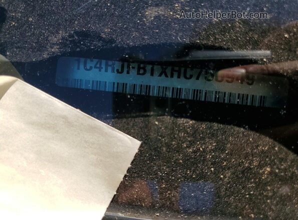 1C4RJFBTXHC750949 2017 JEEP GRAND Black VIN კოდის სტიკერის ხედი