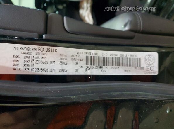 1C4RJFCG0JC248880 2018 JEEP GRAND Black VIN կոդի պիտակի տեսք
