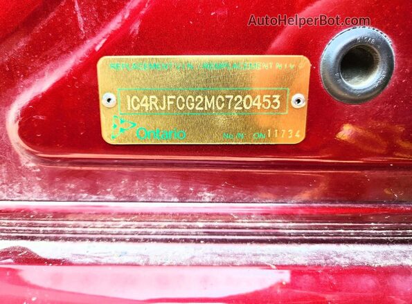 1C4RJFCG2MC720453 2021 JEEP GRAND Red VIN կոդի պիտակի տեսք