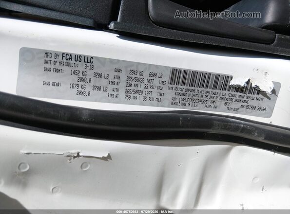 1C4RJFCG3JC341876 2018 JEEP GRAND CHEROKEE White Engine compartment view