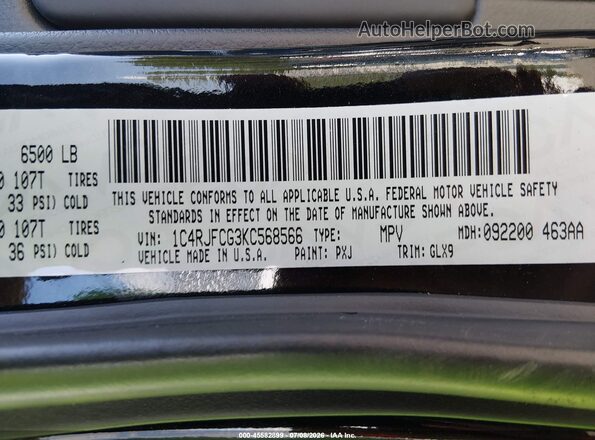1C4RJFCG3KC568566 2019 JEEP GRAND CHEROKEE Black Widok komory silnika