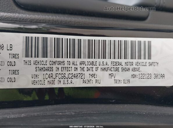 1C4RJFCG6JC240721 2018 JEEP GRAND CHEROKEE Black Widok komory silnika