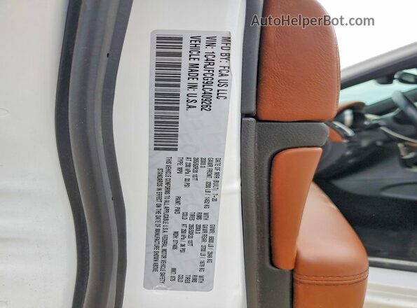 1C4RJFCG9LC409262 2020 JEEP GRAND White Вид наклейки з VIN-кодом