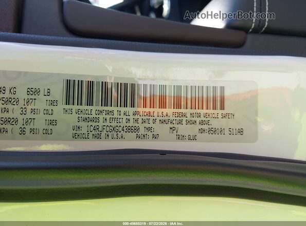 1C4RJFCGXGC438680 2016 JEEP GRAND CHEROKEE White Widok komory silnika