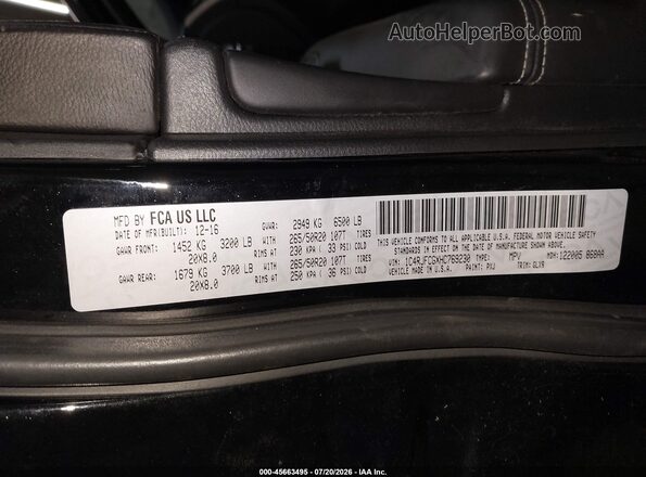 1C4RJFCGXHC769230 2017 JEEP GRAND CHEROKEE Black Widok komory silnika