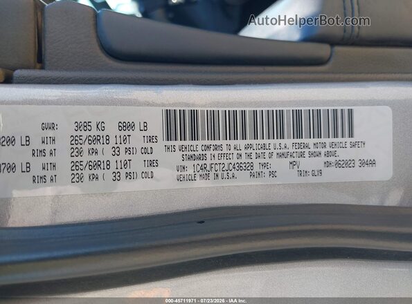 1C4RJFCT2JC436328 2018 JEEP GRAND CHEROKEE Gray Вид підкапотного простору