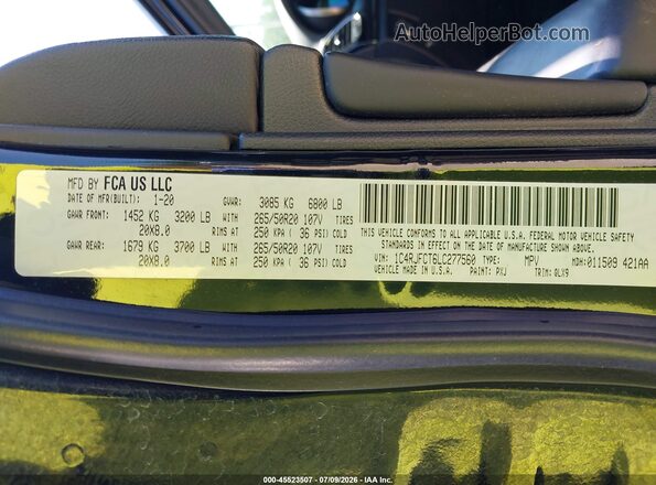 1C4RJFCT6LC277560 2020 JEEP GRAND CHEROKEE Black Engine compartment view