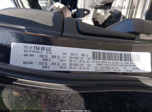 1C4RJFCT9GC411144 2016 JEEP GRAND CHEROKEE Black Вид підкапотного простору
