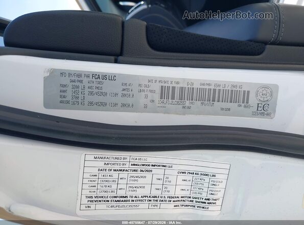 1C4RJFDJ2LC352557 2020 JEEP GRAND CHEROKEE White Widok komory silnika