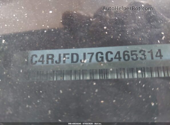 1C4RJFDJ7GC465314 2016 JEEP GRAND CHEROKEE Black Вид підкапотного простору