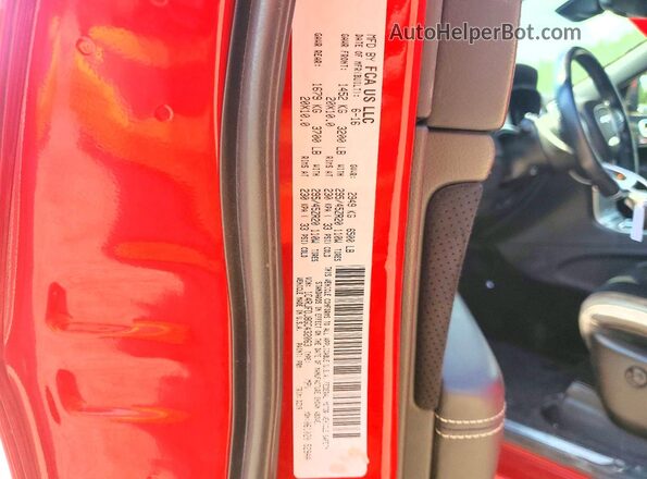 1C4RJFDJ8GC432063 2016 JEEP GRAND Red Вид наклейки з VIN-кодом