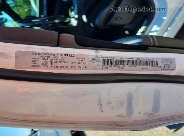 1C4RJFDJ9HC964245 2017 JEEP GRAND White VIN კოდის სტიკერის ხედი