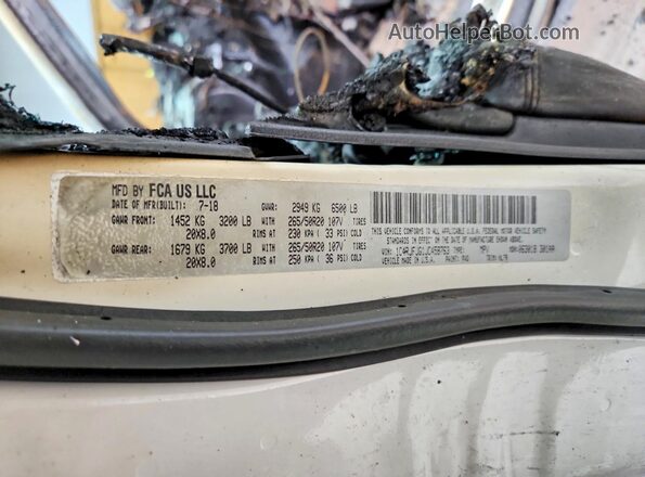 1C4RJFJG1JC458763 2018 JEEP GRAND White VIN კოდის სტიკერის ხედი