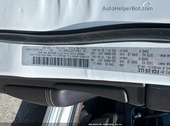 1C4RJFJG7KC578309 2019 JEEP GRAND CHEROKEE White Вид підкапотного простору