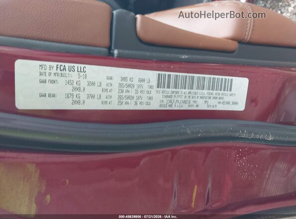 1C4RJFJM4JC408218 2018 JEEP GRAND CHEROKEE Red Вид підкапотного простору