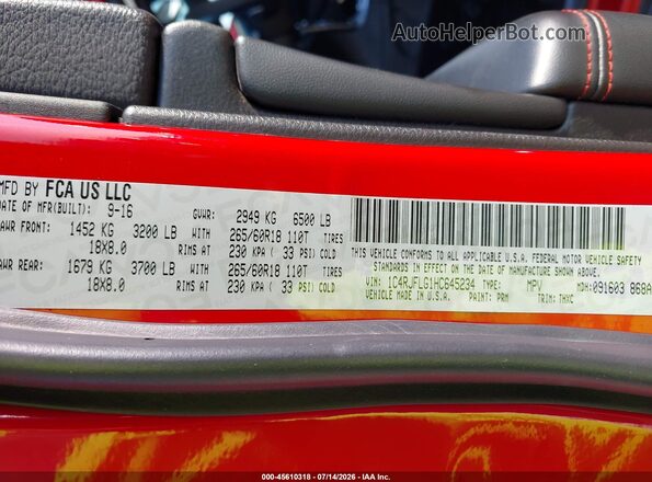 1C4RJFLG1HC645234 2017 JEEP GRAND CHEROKEE Красный Вид подкапотного пространства