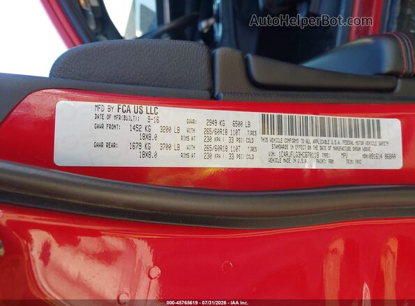 1C4RJFLG3HC670118 2017 JEEP GRAND CHEROKEE Красный Вид подкапотного пространства