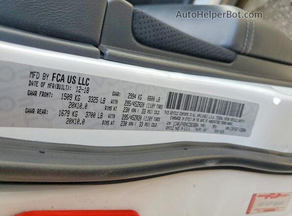 1C4RJFN9XKC563864 2019 JEEP GRAND White Widok naklejki z numerem VIN