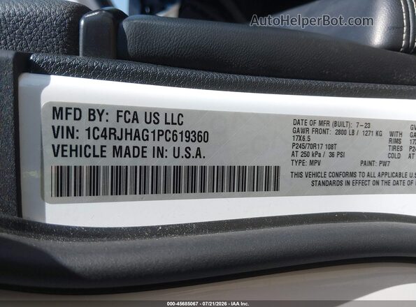 1C4RJHAG1PC619360 2023 JEEP GRAND CHEROKEE Белый Вид подкапотного пространства