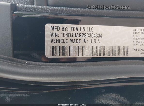1C4RJHAG2SC304334 2025 JEEP GRAND CHEROKEE Black Widok komory silnika
