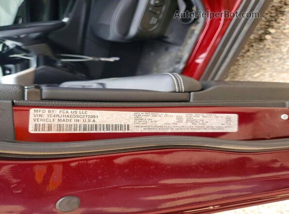 1C4RJHAG5SC272091 2025 JEEP GRAND Темно-бордовый Вид наклейки с VIN-кодом