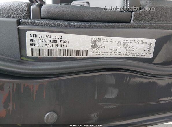 1C4RJHAG8TC274614 2026 JEEP GRAND CHEROKEE Gray Vista del compartimento del motor