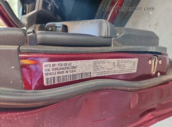 1C4RJHAGXSC273561 2025 JEEP GRAND Maroon VIN sticker view
