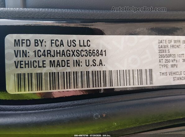 1C4RJHAGXSC366841 2025 JEEP GRAND CHEROKEE Black Vista del compartimento del motor